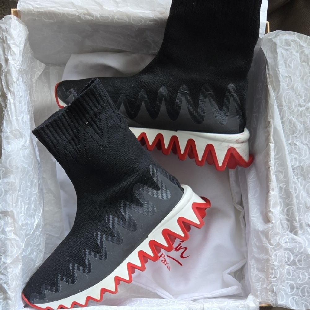 Christian Louboutin Kids Shark Sock Sneakers